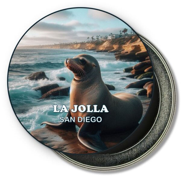 La Jolla San Diego Fridge Magnet - Cliffs and Sea Lions