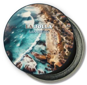 La Jolla San Diego Fridge Magnet - Waves and Surfers