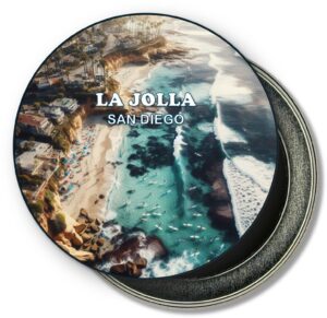 La Jolla San Diego Fridge Magnet - Waves and Surfers