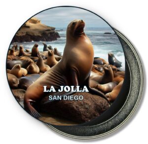 La Jolla San Diego Fridge Magnet - Cliffs and Sea Lions