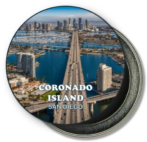 San Diego Coronado Island Fridge Magnet - Coastal  Line and Skyline