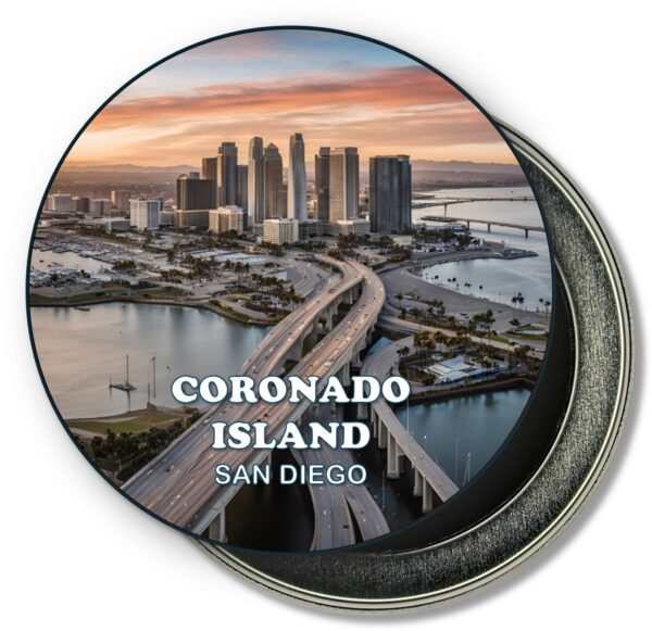 San Diego Coronado Island Fridge Magnet - Coastal  Line and Skyline