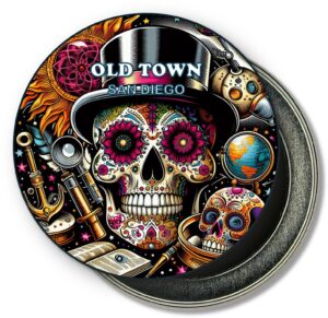 San Diego Old Town Fridge Magnet - Sugar Skull Gentleman