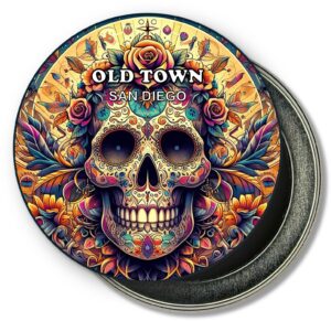 San Diego Old Town Fridge Magnet - Sugar Skull