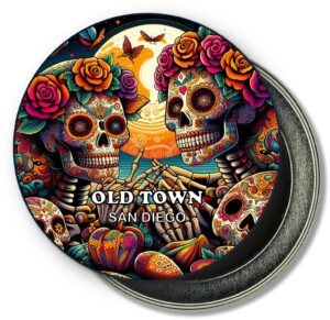 San Diego Old Town Fridge Magnet - Sugar Skull Romance
