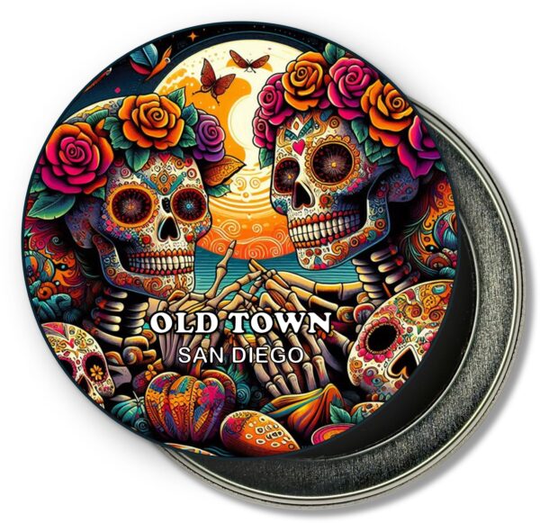 San Diego Old Town Fridge Magnet - Sugar Skull Romance