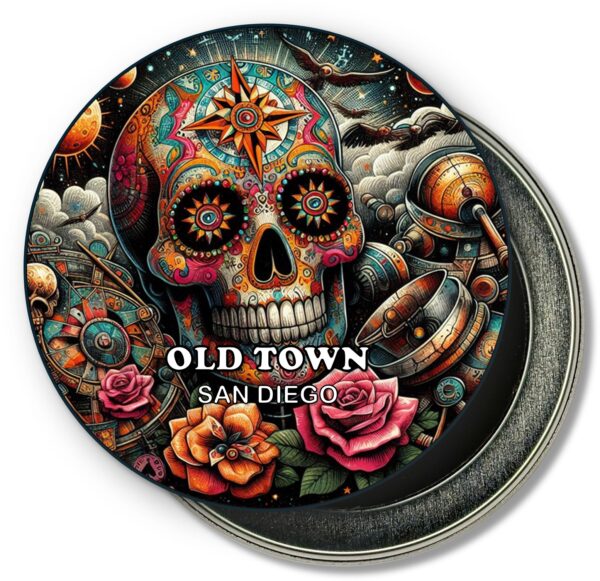 San Diego Old Town Fridge Magnet - Sugar Skull Universe
