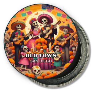San Diego Old Town Fridge Magnet - Sugar Skull Party