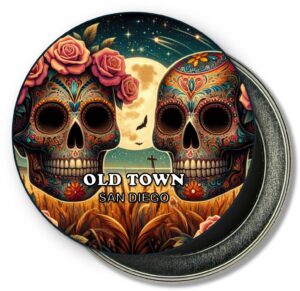San Diego Old Town Fridge Magnet - Sugar Skull Couple