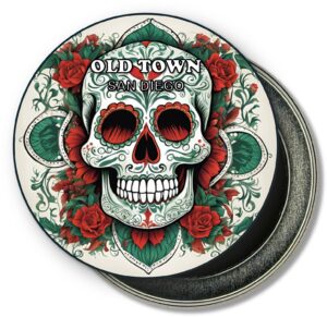 San Diego Old Town Fridge Magnet - Sugar Skull