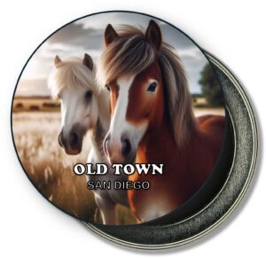 San Diego Old Town Fridge Magnet - Cowboy Horses