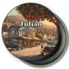 Julian California Fridge Magnet - Painting of Old Twon and Apple Tree