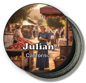 Julian California Fridge Magnet - Local Market and Classic Woman