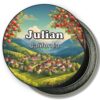 Julian California Fridge Magnet - Water Ink Painting of Town Between  Mountains