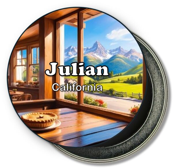 Julian California Fridge Magnet - Caf? and Mountains