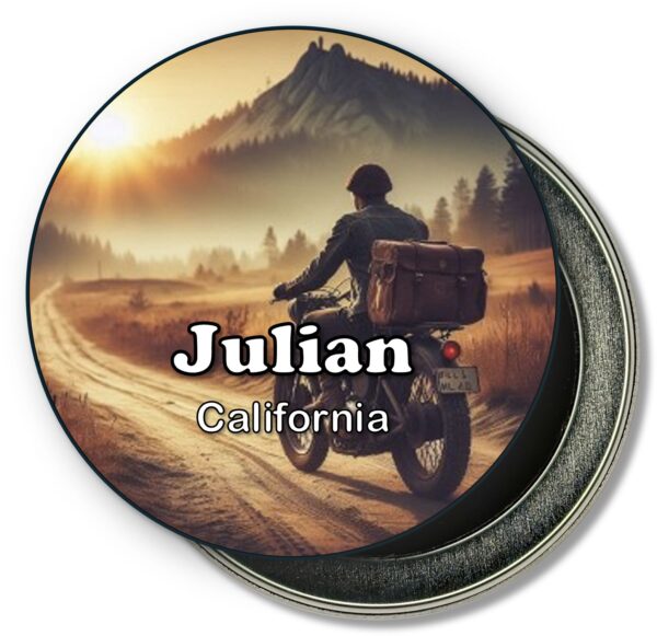 Julian California Fridge Magnet - Riding in Sunrise