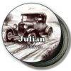 Julian California Fridge Magnet - Sketch of Classic Car Riding on a Dirt Road