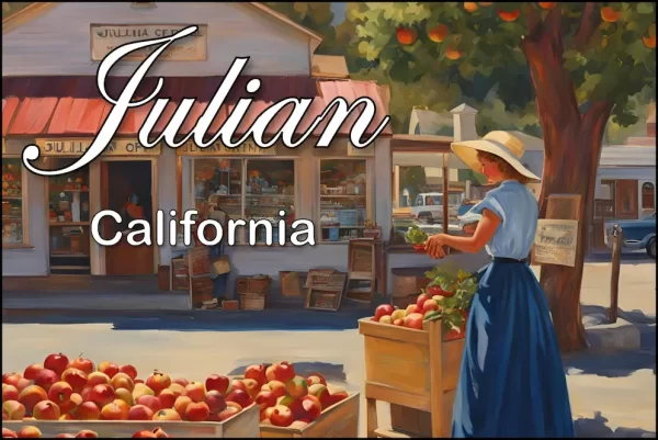 Julian California Postcards - Vintage Bakery and Apple Market