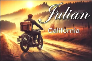 Julian California Postcards - Vintage Motorcycle
