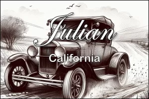 Julian California Postcards - Cowboy and Mountains