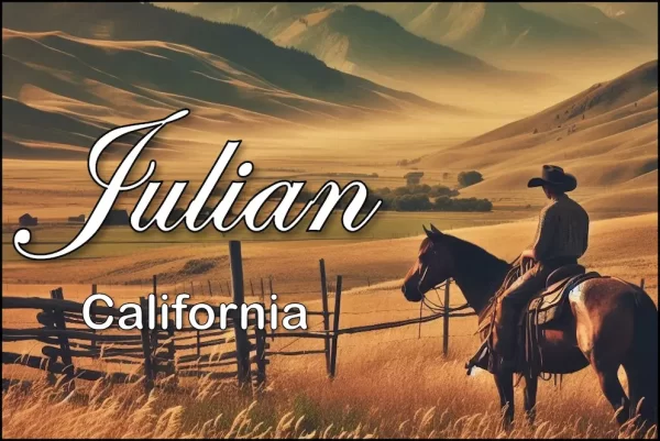 Julian California Postcards - Cowboy and The Hills