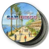 San Diego California Round Fridge Magnet - Sunny Day at Seaport Village Painting