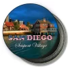 San Diego California Round Fridge Magnet - Sunny Day at Seaport Village Painting